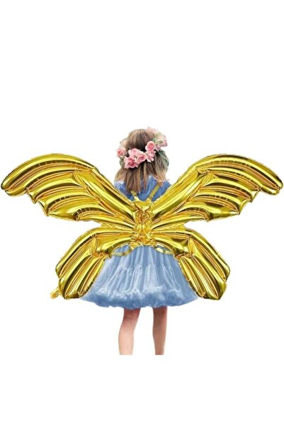OEM Balon folie cu supapă de autoetanșare, figurină aripi fluture, 100 cm, auriu