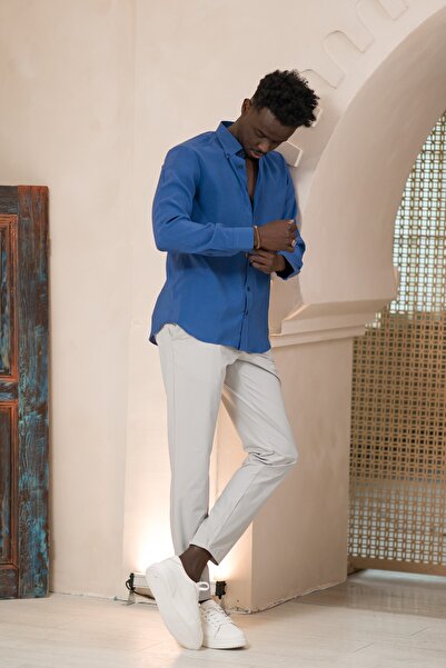 Dorss Літня сорочка з коміром на ґудзиках, тоненька, 100% модал, slimfit