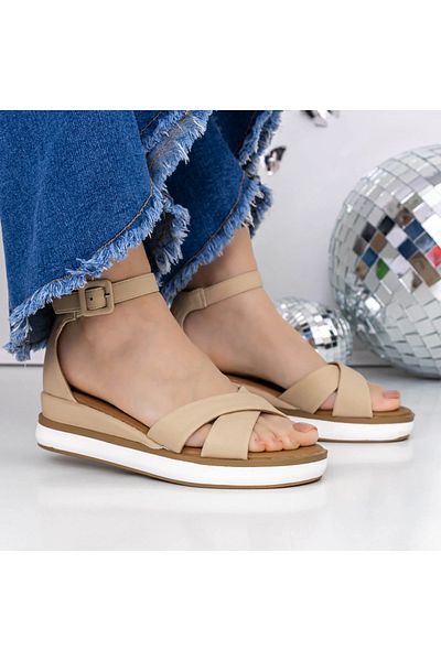 mei Sandale Dama cu Platforma 3GZ56 Bej | Mei