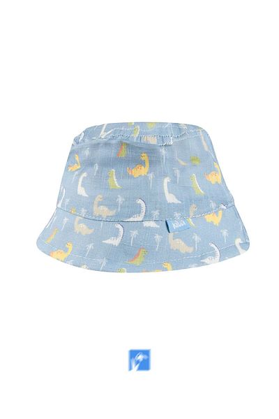 Kardelen Butik Denizli 100% Cotton, Dinosaur Printed Baby Boy Fisherman Hat (0-18 Months) (Size 44-46 cm)