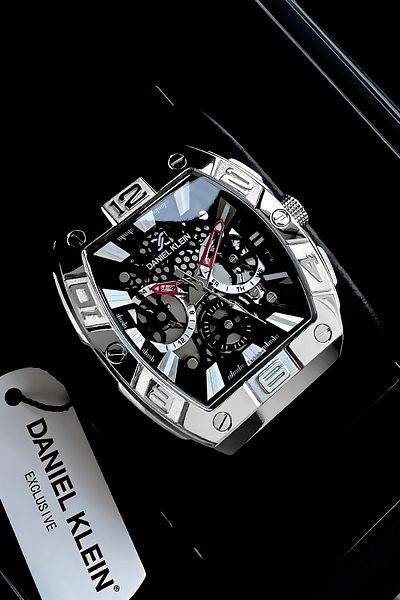 Daniel Klein Exclusive Rectangle Men Wristwatch Waterproof Black Color Silicone Cord Gift Wristband Dke2139C5