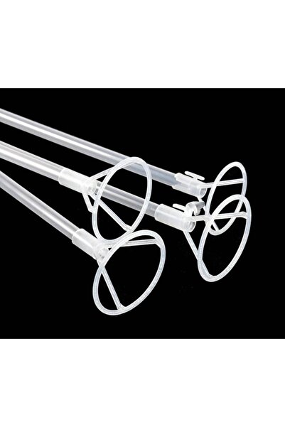OEM Set 10 sticks with balloon rosette, transparent, 50 cm