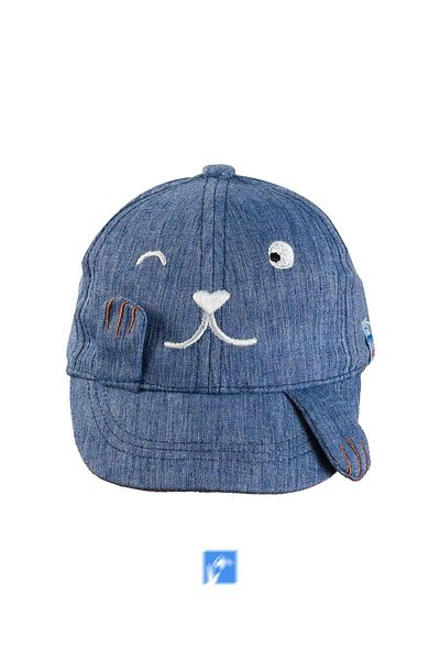 Kardelen Butik Denizli 65% Cotton 35% Polyester, Dog Embroidered Baby Boy Hat (0-18 Months) (Size 44-46 cm)