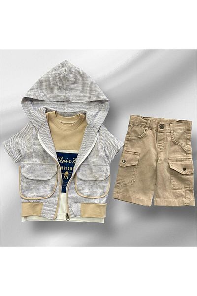 BİGÜMEX Boy's Shorts Summer Suit 3 Pcs
