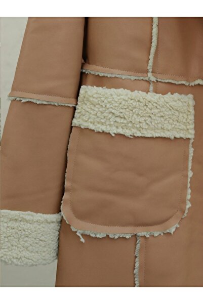 COjans Δερμάτινο παλτό με επένδυση από βελούδο και τσέπες με κουμπώματα - Βιζόν - ΣΥΛΛΟΓΗ