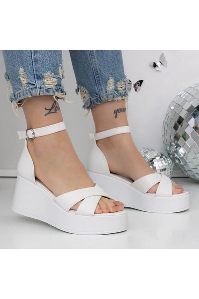 mei Women's Platform Sandals 3Y12 White | Mei