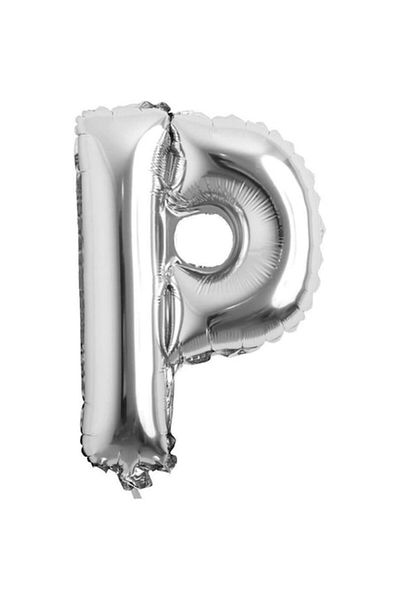 OEM Metallic foil balloon, silver, 80 cm, letter P