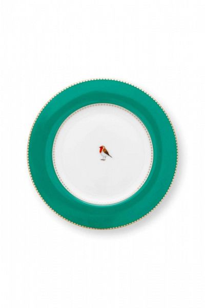 PIP Love Birds Green Plate 17 cm