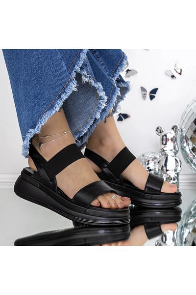 mei Sandale Dama cu Platforma 3GZ75 Negru | Mei