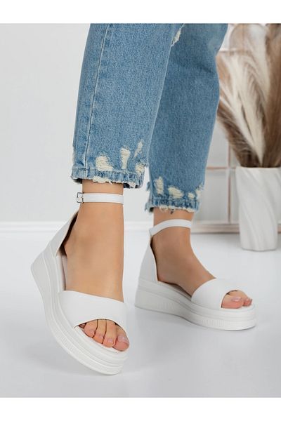 mei Women's Platform Sandals 5HXS50 White | Mei