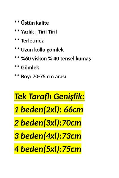 anne moda ankara Tiril Tiril Anti-Sweat, Superior Quality, Plus Size Long Sleeve Shirt