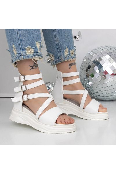 mei Women's Platform Sandals 3H20 White | Mei