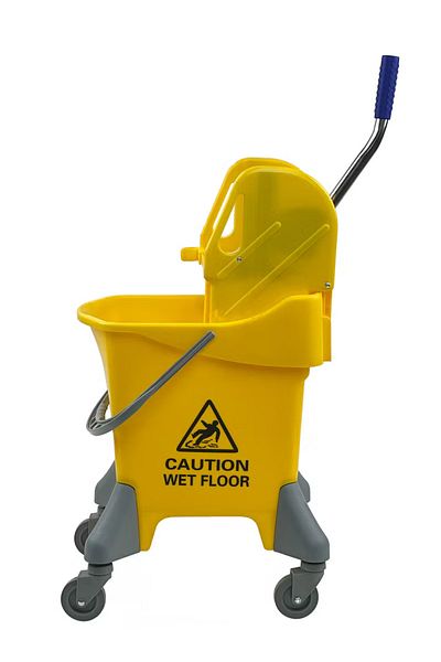 AKC Mop Bucket & Deluxe Down-press Wringer - 360-degree Rotating Swivel Wheels 25 Liters - Yellow