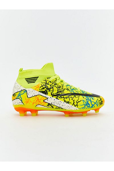 LC Waikiki Neon Yellow Lace-Up Boys' Football Boots