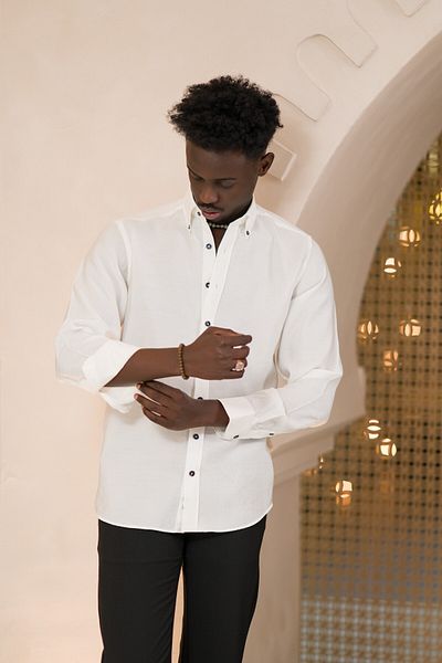 Dorss Collar Button Summer Thin Tulle Tulle 100% Modal Slimfit Shirt