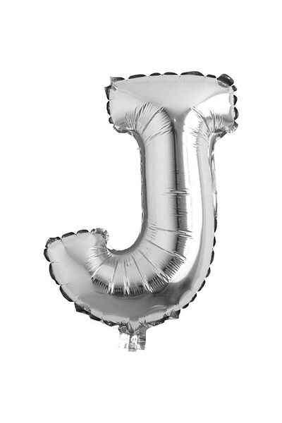 OEM Metalized Foil Balloon, Silver, 80 cm, Letter J