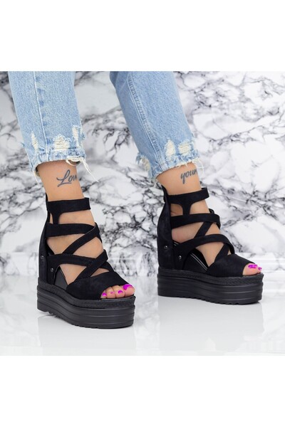 mei Sandale Dama cu Platforma 2W59 Negru Mei