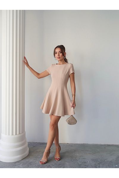 Swass Half Sleeve Flounce Dress