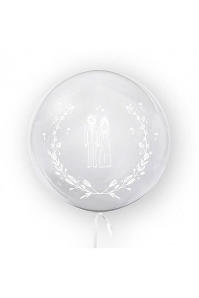 OEM Transparent Balloon Printed Double-Sided, 45 cm, Wedding Decoration, White