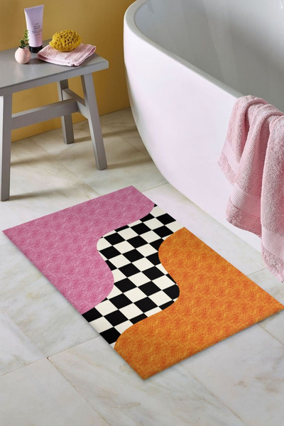 DERAS HOME Yıkanabilir Kaymaz Taban Banyo Paspası 60*100 Cm