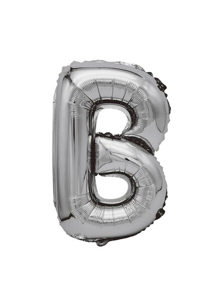 Balon metallic foil, Letter B, 80 cm, silver