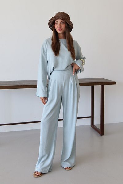 Laluvia Set pantaloni bluză Marisol albastru - 8760
