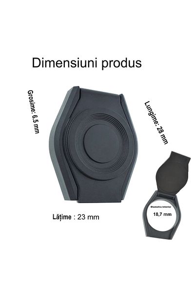 OEM Webcam cover, with cover, 28 x 23 mm, inner diameter 18.7 mm, black