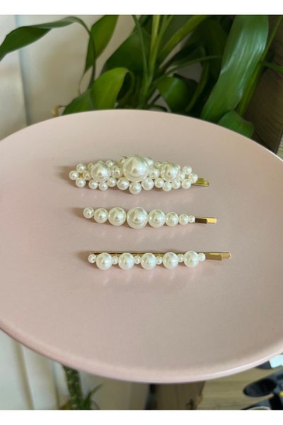 PONÇİK ACCESSORİES Pearl 3-Piece Side Buckle Set