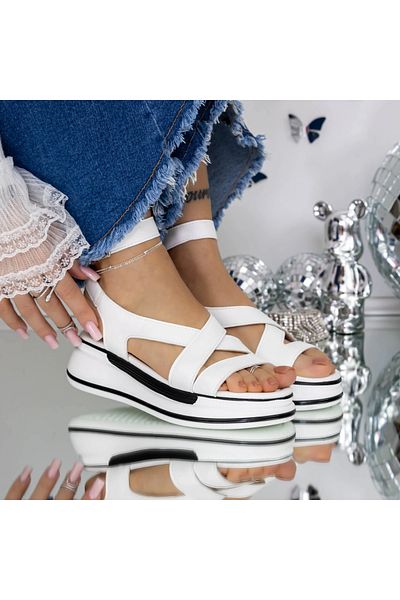 mei Women's Platform Sandals 3GZ73 White | Mei