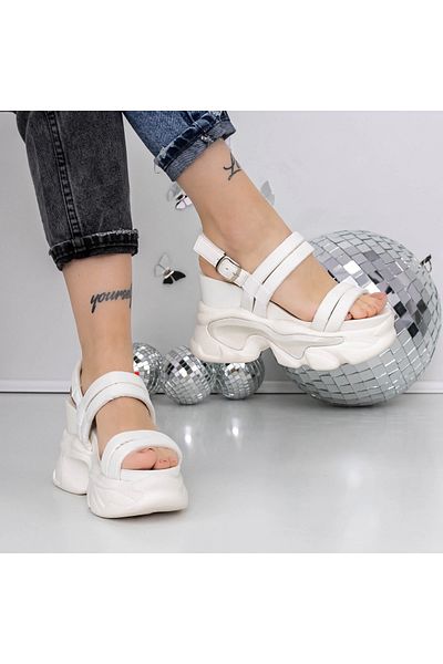 mei Women's Platform Sandals 3WL260 White | Mei