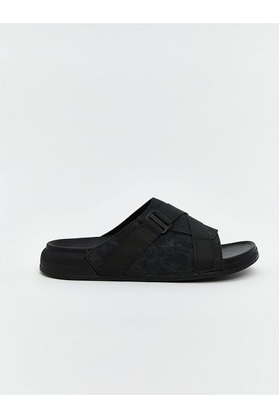 LC Waikiki Black Suede Look Men's Slippers