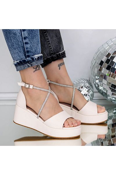 mei Sandale Dama cu Platforma 3HXS73 Bej | Mei