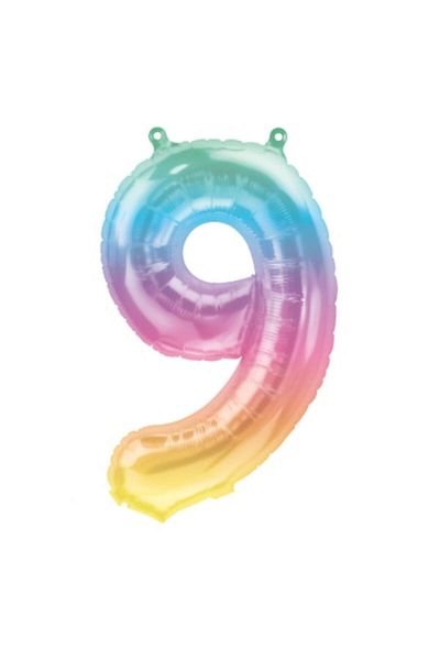 qualatex Balloon Folie Cifra 9 Jelly Ombre, 41 cm / 16", Qualatex