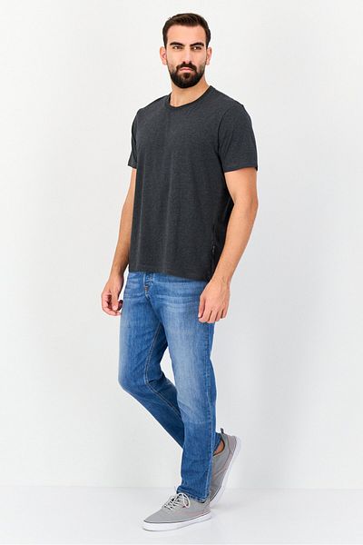 Vince Camuto Men Crew Neck Short Sleeve Heather T-Shirt, Charcoal