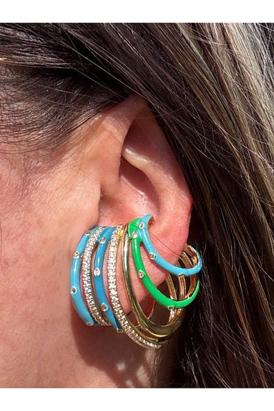 bijuxbymrv Special Series Stone Blue Green Earrings Earcuff