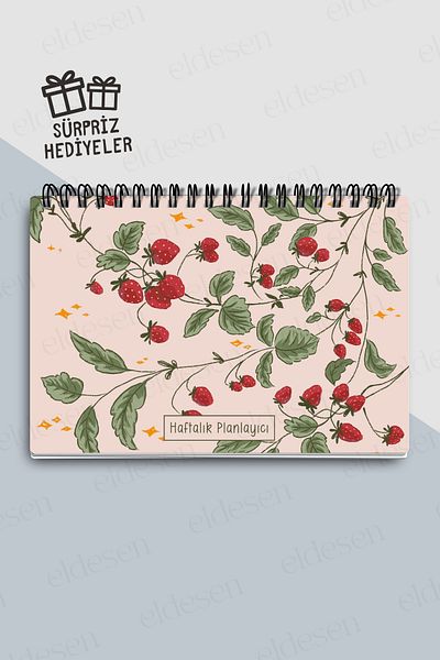 Eldesen Tasarım Weekly Planner A5 Notebook with Flexible Cardboard Cover, 52 Week, 1 Year Weekly Planner