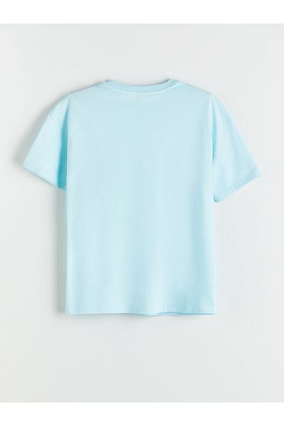 LC Waikiki Turquoise Crew Neck Boy's T-Shirt