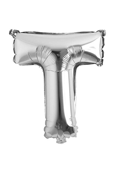 OEM Metallic foil balloon, silver, 80 cm, letter T