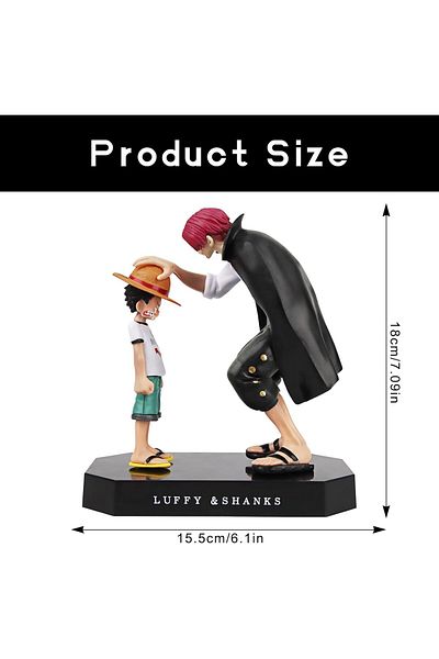 rexa Huanmin One Piece PVC Figure Set – Luffy & Shanks Anime Collectible Desktop Decoration