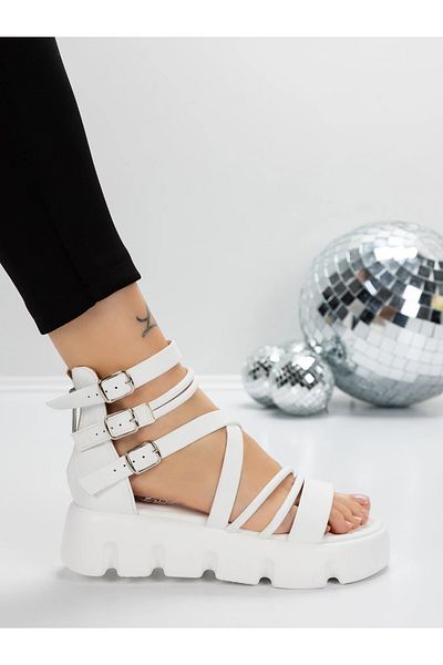 mei Women's Platform Sandals 5HXS16 White | Mei