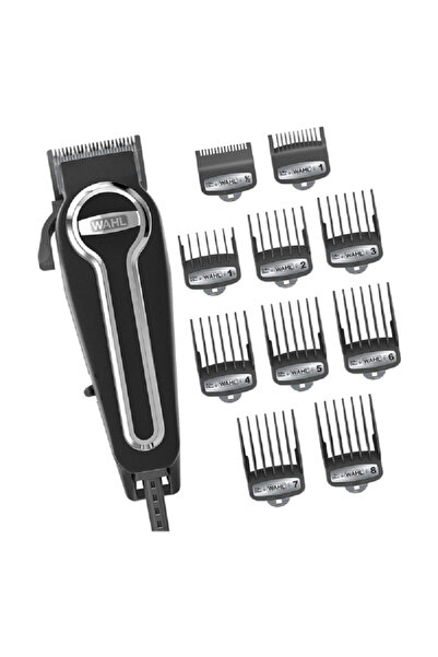 Wahl Men Elite Pro Clipper Trimmer with 18 Accessories Black and Silver Length:7 cm