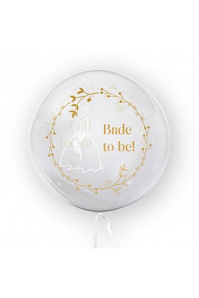 OEM Transparent balloon printed double-sided, 45 cm, Bride to be!, wedding decor, gold