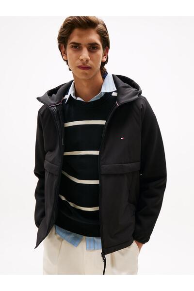 Tommy Hilfiger Dik Yaka Siyah Erkek Sweatshırt MW0MW39870BDS_ MIXMEDIA