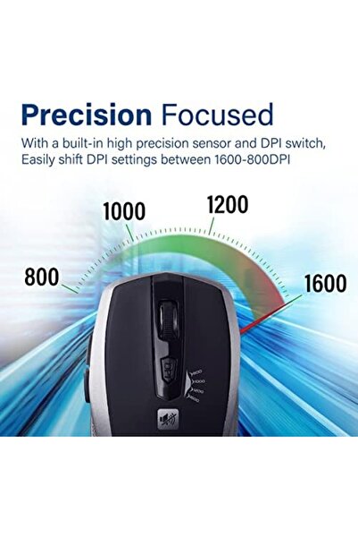 Promate Promate 1600DPI Silent Wireless Mouse, Ergonomic Symmetric Cordless Mouse with Long Battery Life, Op