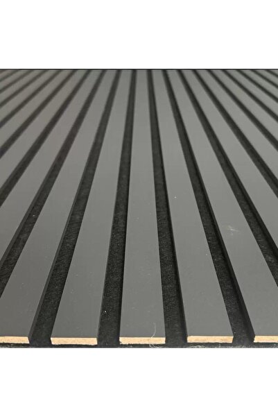 ECOPANEL 60 x 250 Antrasitgri Renk Akustik Duvar Paneli MDF 3 TARAFI KAPLIDIR