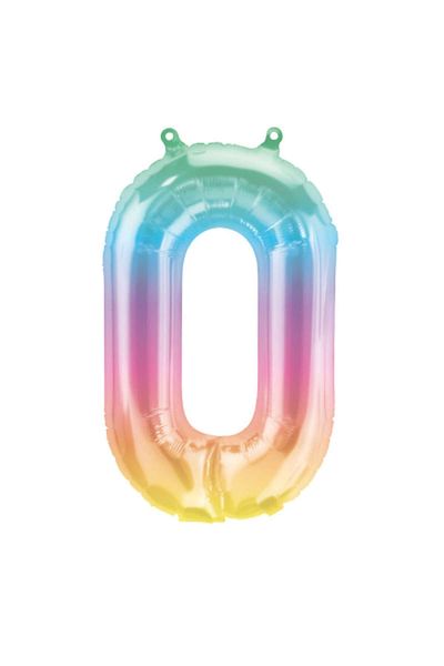 qualatex Balon Folie Cifra 0 Jelly Ombre, 41 cm / 16", Qualatex, 1 buc
