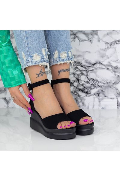 mei Sandale Dama cu Platforma 2Y1 Negru Mei