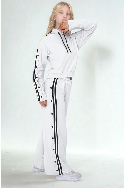 Pantulux Girl's Oversize Hooded Long Sleeve 100% Cotton Bottom & Top Stylish Set