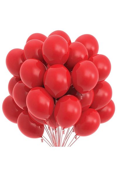 OEM Set 100 latex balloons, red, 25 cm