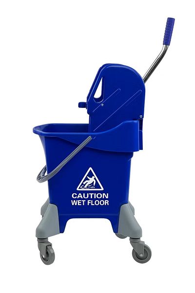 AKC Mop Bucket & Deluxe Down-Press Wringer - 360-Degree Rotating Swivel Wheels 20 Liters - Blue